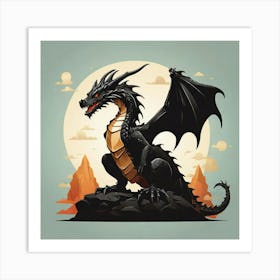 Black Dragon Art Print