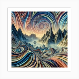 Hypnotic Dreams Mountains Art Print