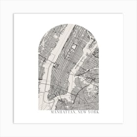 Manhattan New York Boho Minimal Arch Street Map Art Print