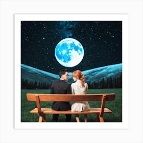 Couple Sitting On A Bench 11 Art Print