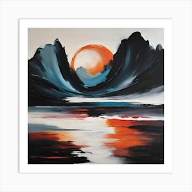 Sunset Over Water Poster