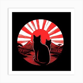 Japanese Cats Art Print