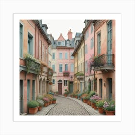 European Vintage Streetscape Streets Of Timeless Charm (1) Art Print