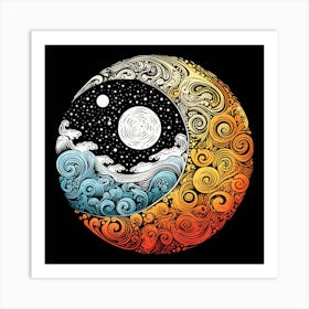 Yin And Yang Symbol 1 Art Print