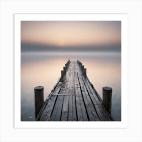 967450 A Wooden Pier At Misty Dawn In A Still Sea Xl 1024 V1 0 1 Art Print