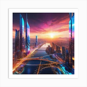 Futuristic Cityscape 118 Art Print