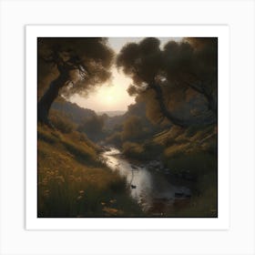Stream In The Woods 4 Art Print