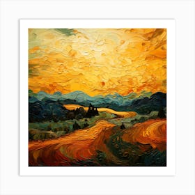 Sunset In The Countryside Art Print