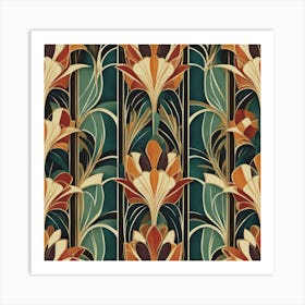 Deco Floral Pattern Art Print