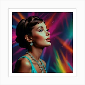 Audrey Hepburn colours Art Print