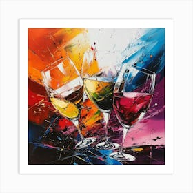 Three Wine Glasses Art Art Print