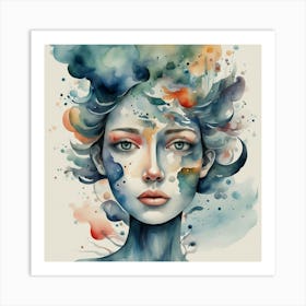 Watercolor Of A Woman 40 Art Print