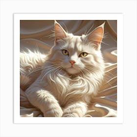 White Cat 3 Art Print