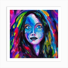 Girl With Blue Eyes Art Print