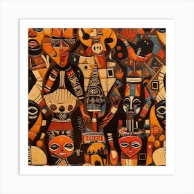 African Masks Art Print