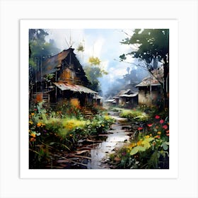 Village In The Forest Art Print