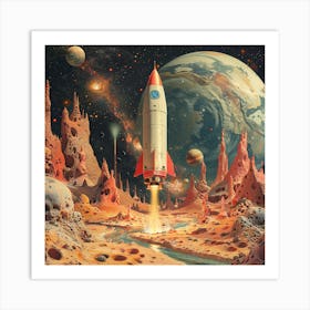 Space Rocket 1 Art Print