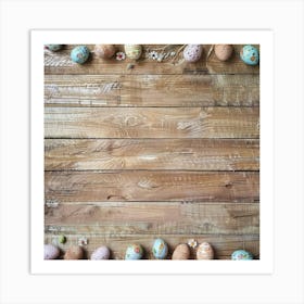 Easter Wooden Table From Above Banner Texture Wi 1718 1 Art Print