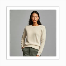 Model Wearing A Sweater Art Print