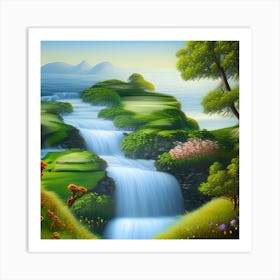 Heavenly Waterfall Art Print