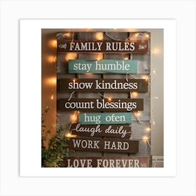 Family Rules Art Print