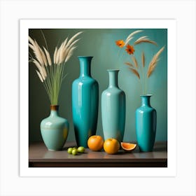 Vases On A Table Art Print