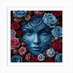 Blue Roses 3 Art Print