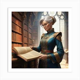 The Elderly Lady Librarian 061 Art Print