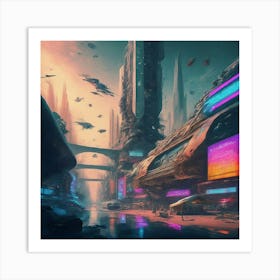 Futuristic City 10 Art Print