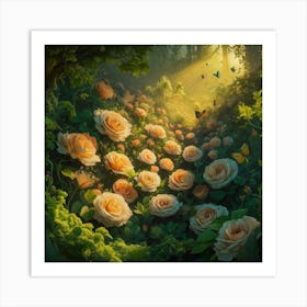 Roses In The Forest 2 Art Print