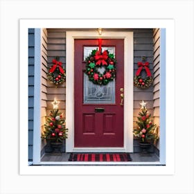 Christmas Front Door 3 Art Print