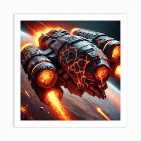 A Menacing Lava Strike Bomber From The Ignis Lupor Art Print