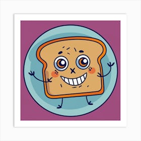 Cartoon Toast 1 Art Print