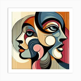 Abstract Women'S Faces Art Print