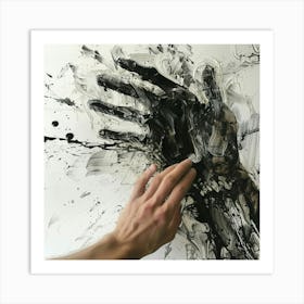 Black And White Hand Painting Art Print