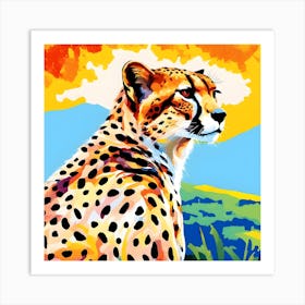 Colourful Cheetah Art Print