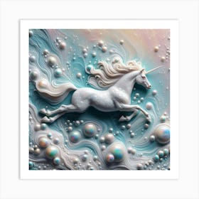 Unicorn In Bubbles Art Print