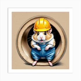 Hamster In A Tunnel 6 Art Print