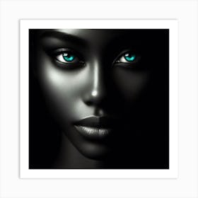 Black Woman With Blue Eyes 2 Art Print