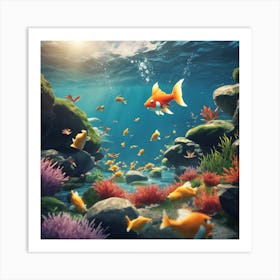 Goldfish In The Sea Art Print