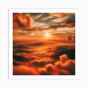 Sunrise Over Clouds Art Print