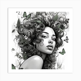 Butterfly Girl 13 Art Print