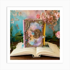 Shabby Chic Dreamy Mist Pastel Junk Journals Jump (2) Art Print