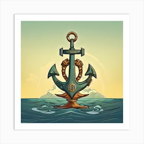 Anchor In The Sea 1 Art Print