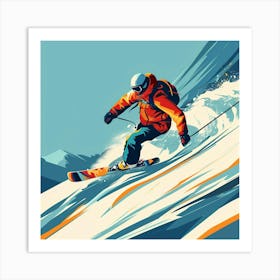 Skier On The Slopes 5 Art Print