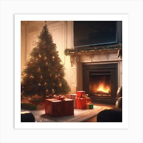 Christmas In The Living Room 42 Art Print