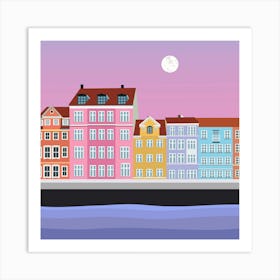 Pastel Mood Copenhagen Square Art Print