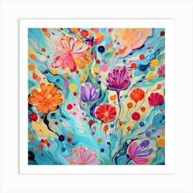 Abstract Floral Painting Art Print