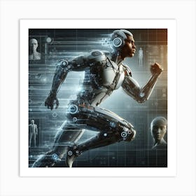 Futuristic Man Running 29 Art Print