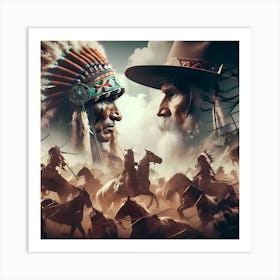 America'S Last Frontier Cowboys And Indians Art Print